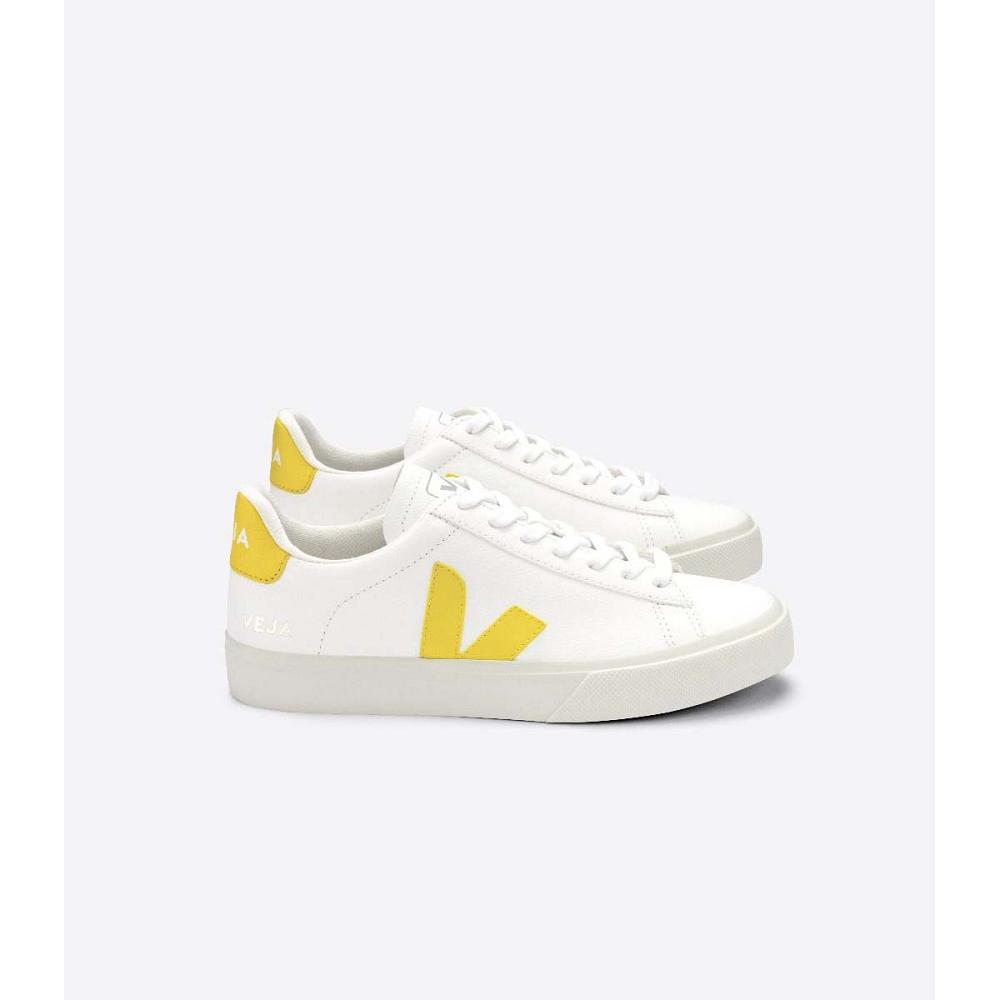 Low Tops Sneakers ανδρικα Veja CAMPO CHROMEFREE White/Yellow | GR 205HAP